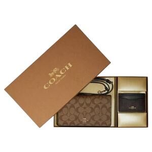 COACH ANNA FOLDOVER CLUTCH CROSSBODY & CARD CASE BOXED SET